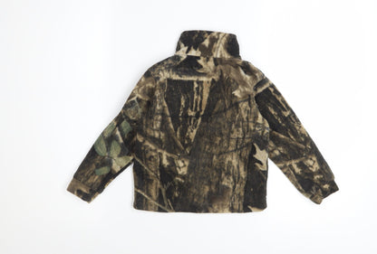 Columbia Boys Brown Camouflage Fleece Full Zip Jacket 4 Years