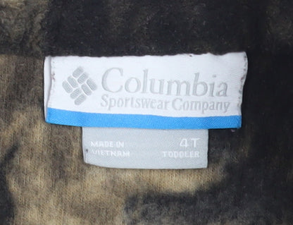 Columbia Boys Brown Camouflage Fleece Full Zip Jacket 4 Years