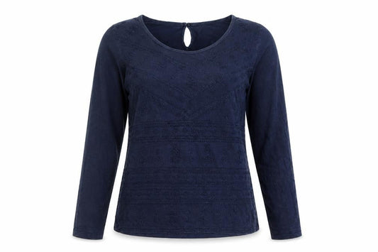 FatFace Women's Blue Long Sleeve Embroidered Tunic Blouse Size 12