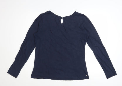 FatFace Women's Blue Long Sleeve Embroidered Tunic Blouse Size 12