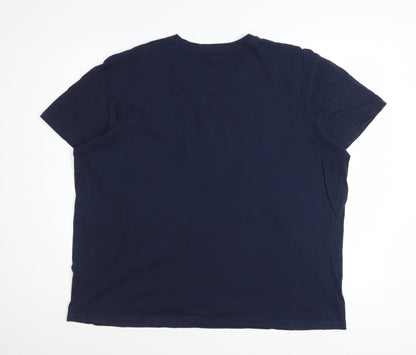 Jack & Jones Men's Blue XXL Cotton Crew Neck Graphic T-Shirt