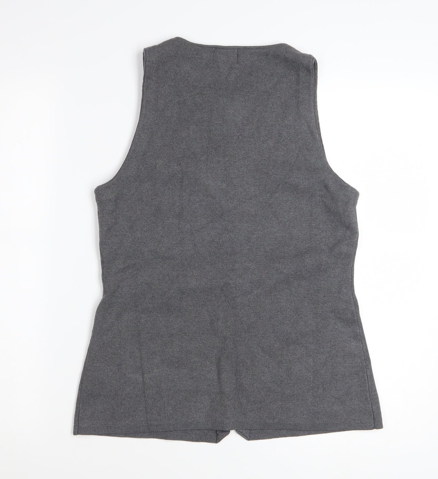 H&M Women's Grey Sleeveless Knit Button Blouse Size S
