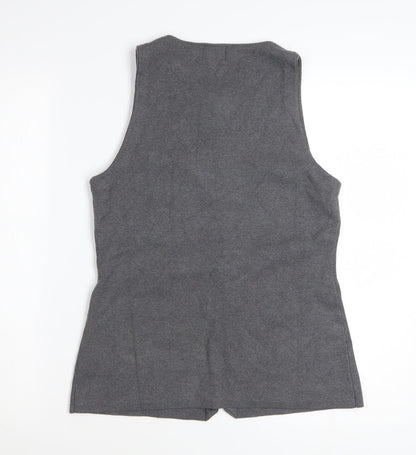 H&M Women's Grey Sleeveless Knit Button Blouse Size S
