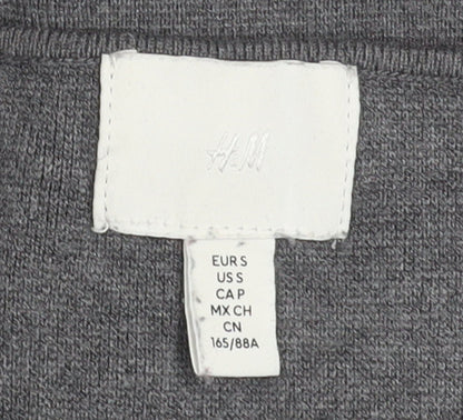 H&M Women's Grey Sleeveless Knit Button Blouse Size S