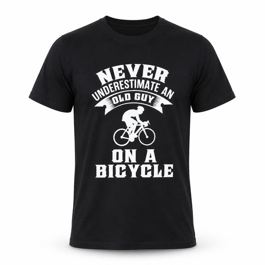 6TN Men's Black Funny Bicycle Graphic Cotton T-Shirt Size M