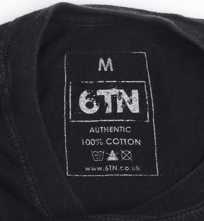 6TN Men's Black Funny Bicycle Graphic Cotton T-Shirt Size M