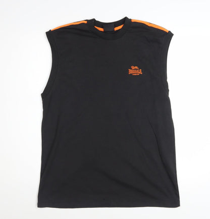 Lonsdale Men's Black Sleeveless Sports T-Shirt Size S