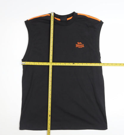 Lonsdale Men's Black Sleeveless Sports T-Shirt Size S