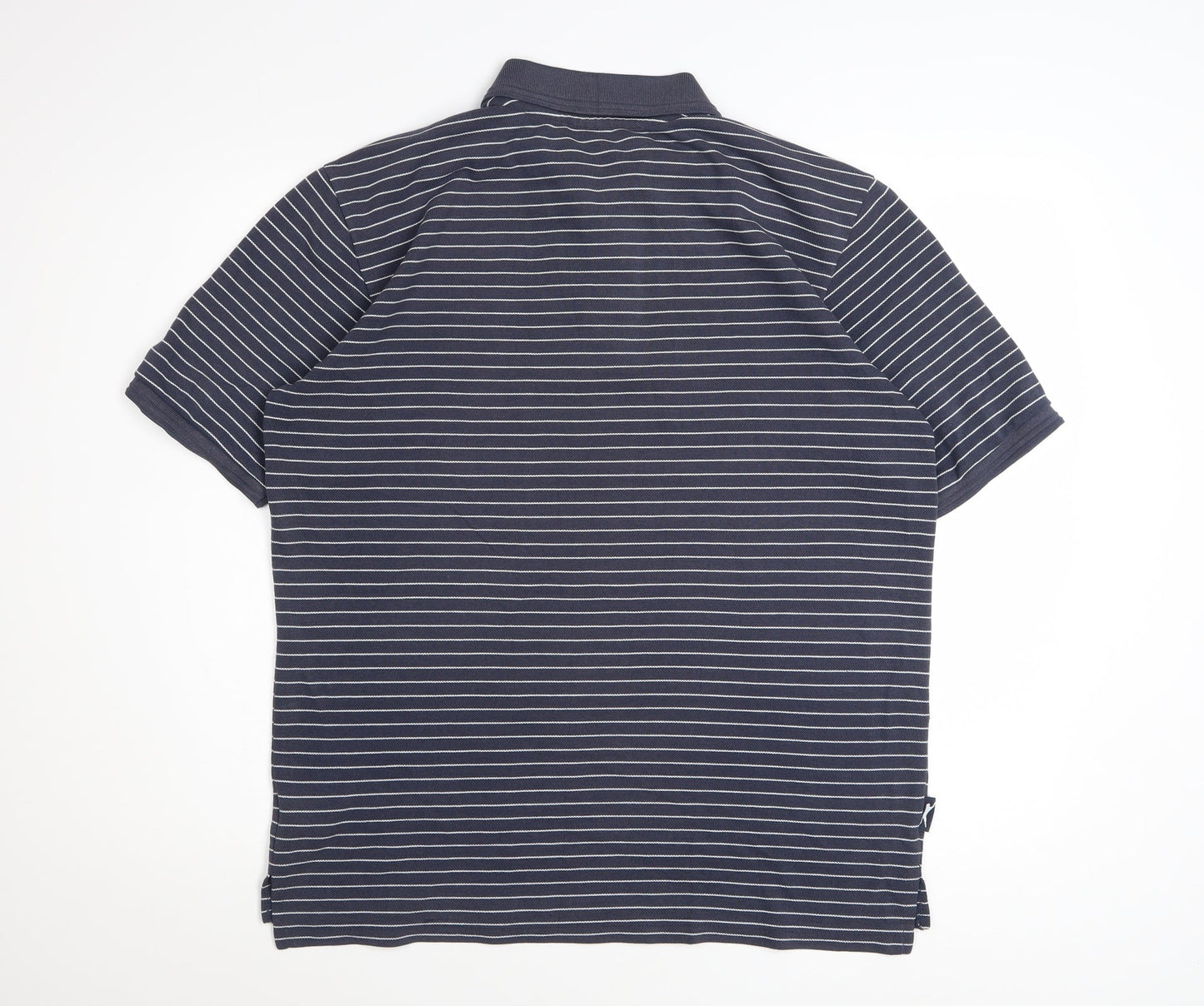 Slazenger Men’s Blue Striped Polo Shirt Size M Cotton Casual