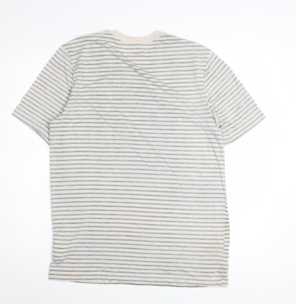 Nike Mens Beige Stripe Short Sleeve Crew Neck Air T-Shirt Medium