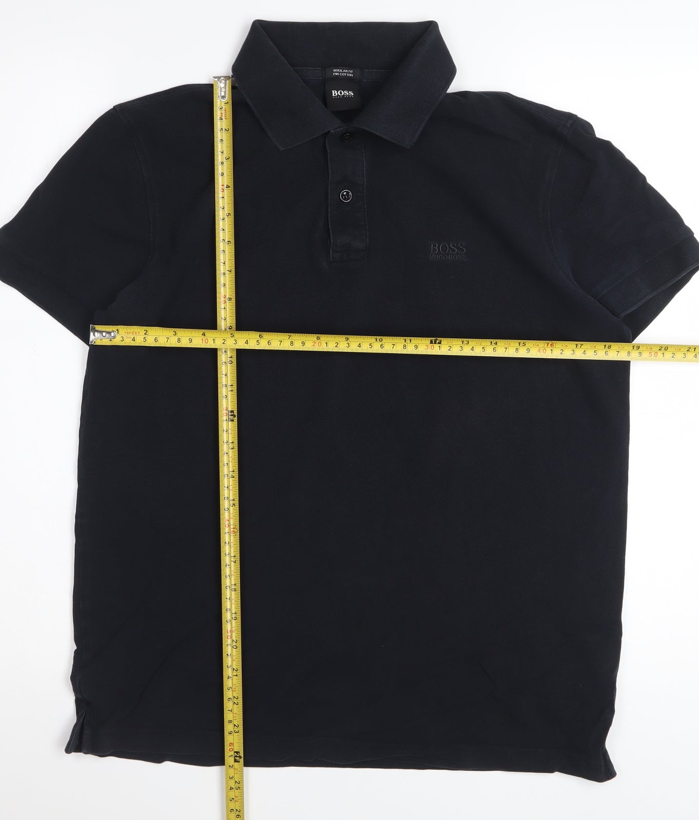 Hugo Boss Men's Black Regular Fit Cotton Polo Shirt Size M