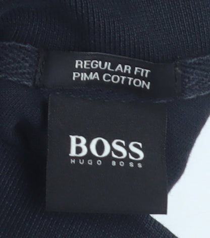 Hugo Boss Men's Black Regular Fit Cotton Polo Shirt Size M