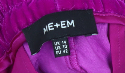 ME+EM Women's Purple Velvet Wide-Leg Trousers Size 14