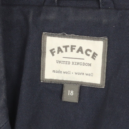 FatFace Women's Blue Cotton 3/4 Sleeve Blazer Jacket Size 18