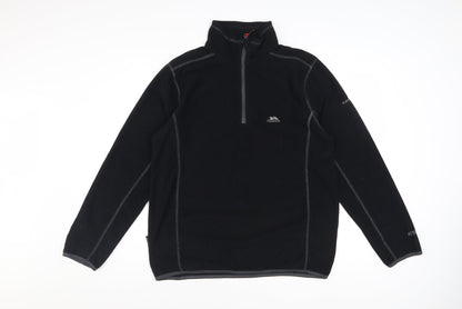 Trespass Men’s Black Fleece 1/4 Zip Pullover Sweatshirt Size S