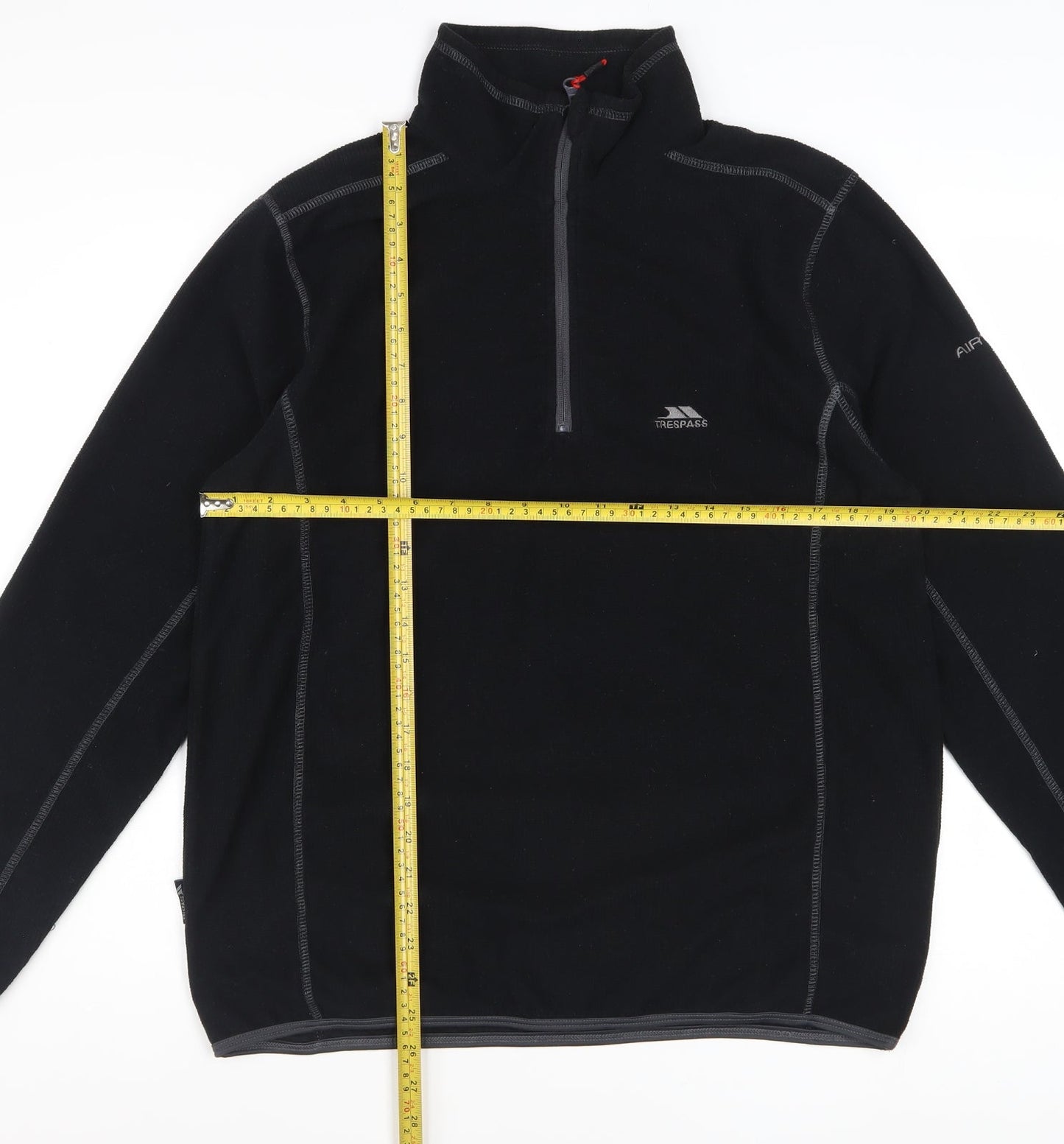 Trespass Men’s Black Fleece 1/4 Zip Pullover Sweatshirt Size S