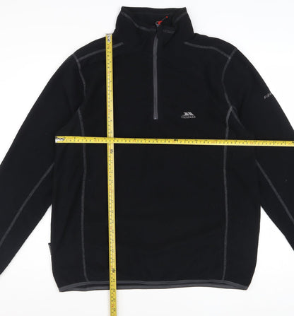 Trespass Men’s Black Fleece 1/4 Zip Pullover Sweatshirt Size S