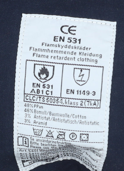 Tranemo Workwear Navy Mens Cargo Flame Resistant Trousers Size 36