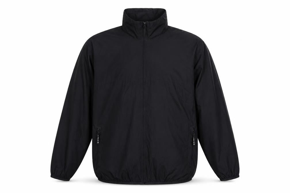IZOD Men's Black XL Full Zip Windproof Lightweight Jacket