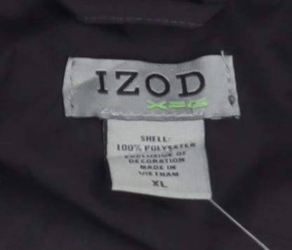IZOD Men's Black XL Full Zip Windproof Lightweight Jacket