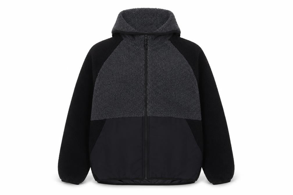 Brave Soul Women's Black Fleece Hooded Puffer Jacket L