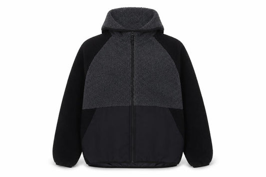 Brave Soul Women's Black Fleece Hooded Puffer Jacket L