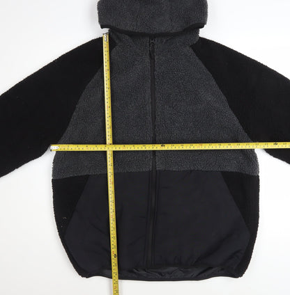 Brave Soul Women's Black Fleece Hooded Puffer Jacket L