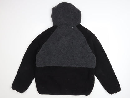 Brave Soul Women's Black Fleece Hooded Puffer Jacket L