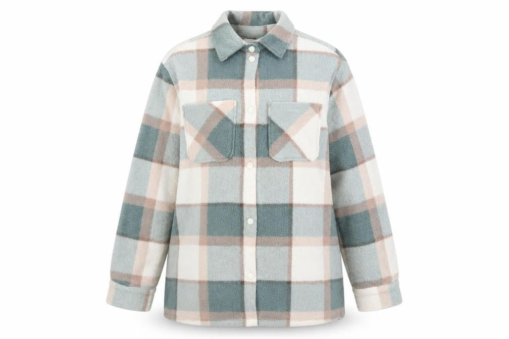 Next Womens Multicoloured Check Fleece Button-Up Tunic Shirt Size S