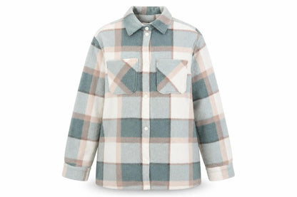 Next Womens Multicoloured Check Fleece Button-Up Tunic Shirt Size S