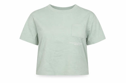 Nike Womens Green Cropped Cotton T-Shirt Size S Casual Sportswear