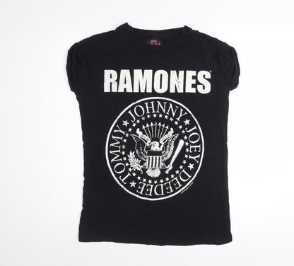 Ramones Women's Black Slim Fit Graphic T-Shirt Size 6