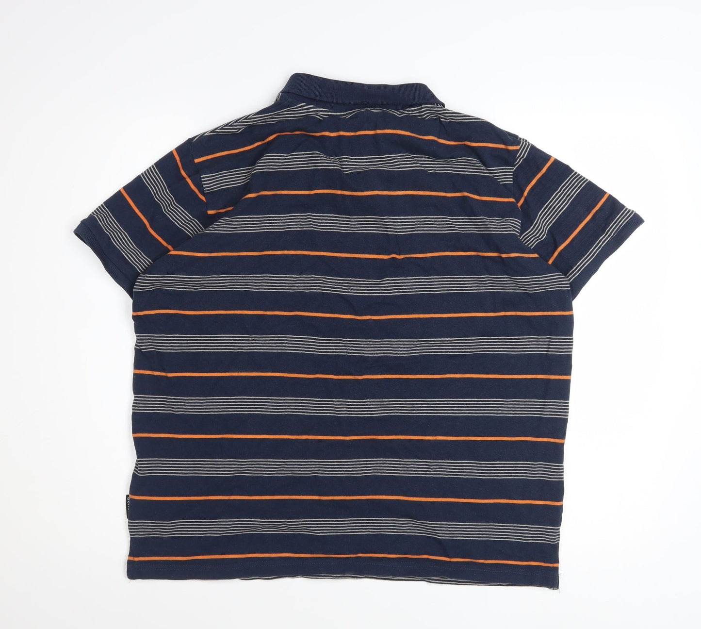 Bench Men's Blue Striped Cotton Polo Shirt XL Regular Fit