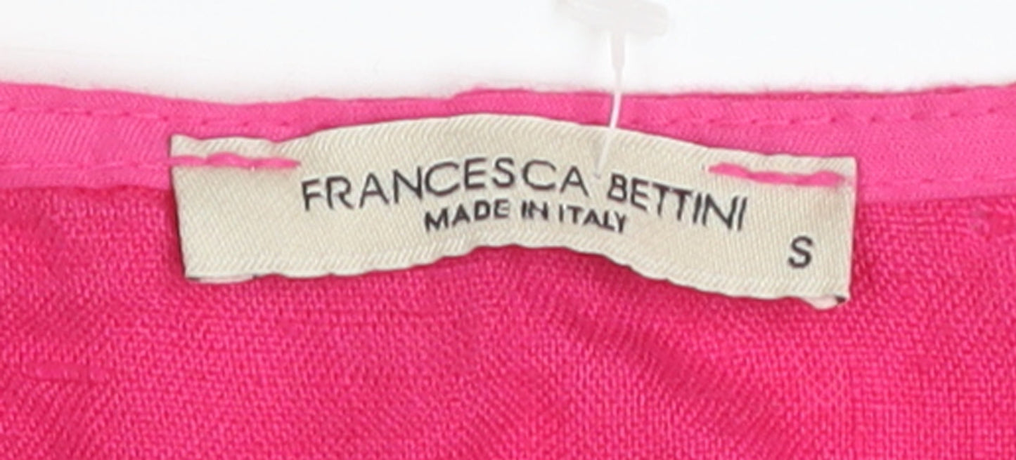 Francesca Bettini Women's Pink Linen Sleeveless Jumpsuit Size S