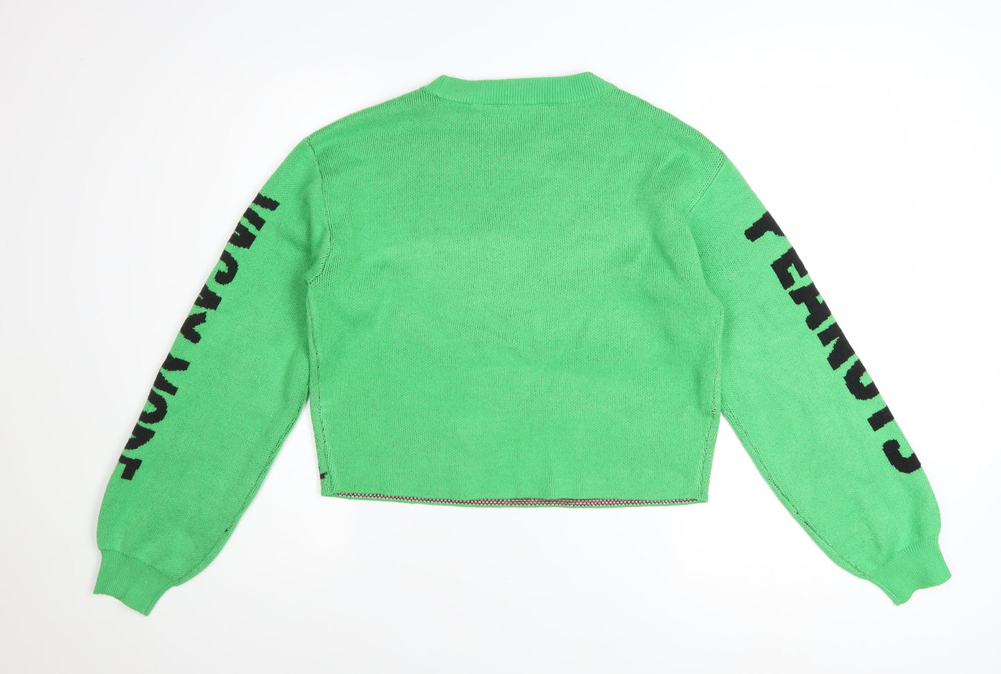 H&M Girls Green Peanuts Snoopy Pullover Jumper 12-14 Years Acrylic Knit
