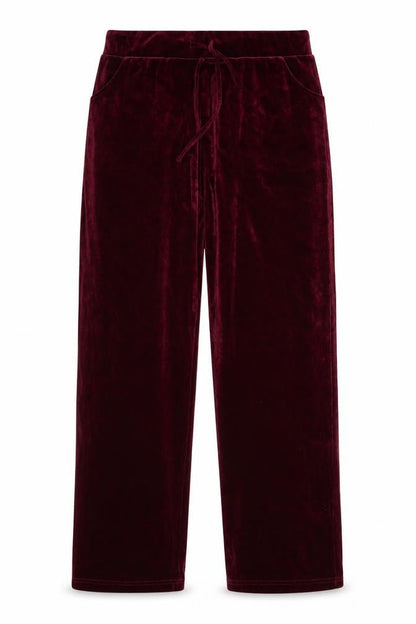 Pour Moi Womens Red Velvet Drawstring Trousers Size 14
