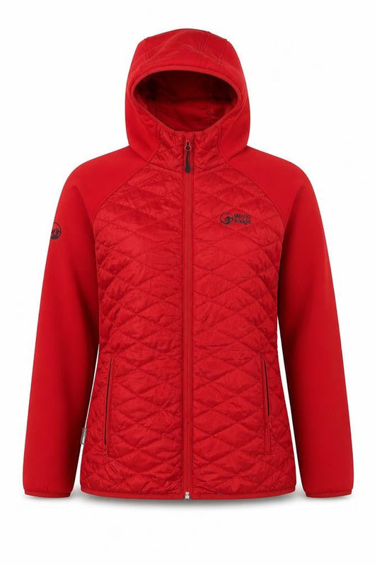 North Ridge Women Red Size 14 Hooded Puffer Softshell Jacket