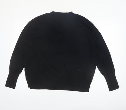GAP Women's Black Crew Neck Cotton Blend Pullover Jumper Size L