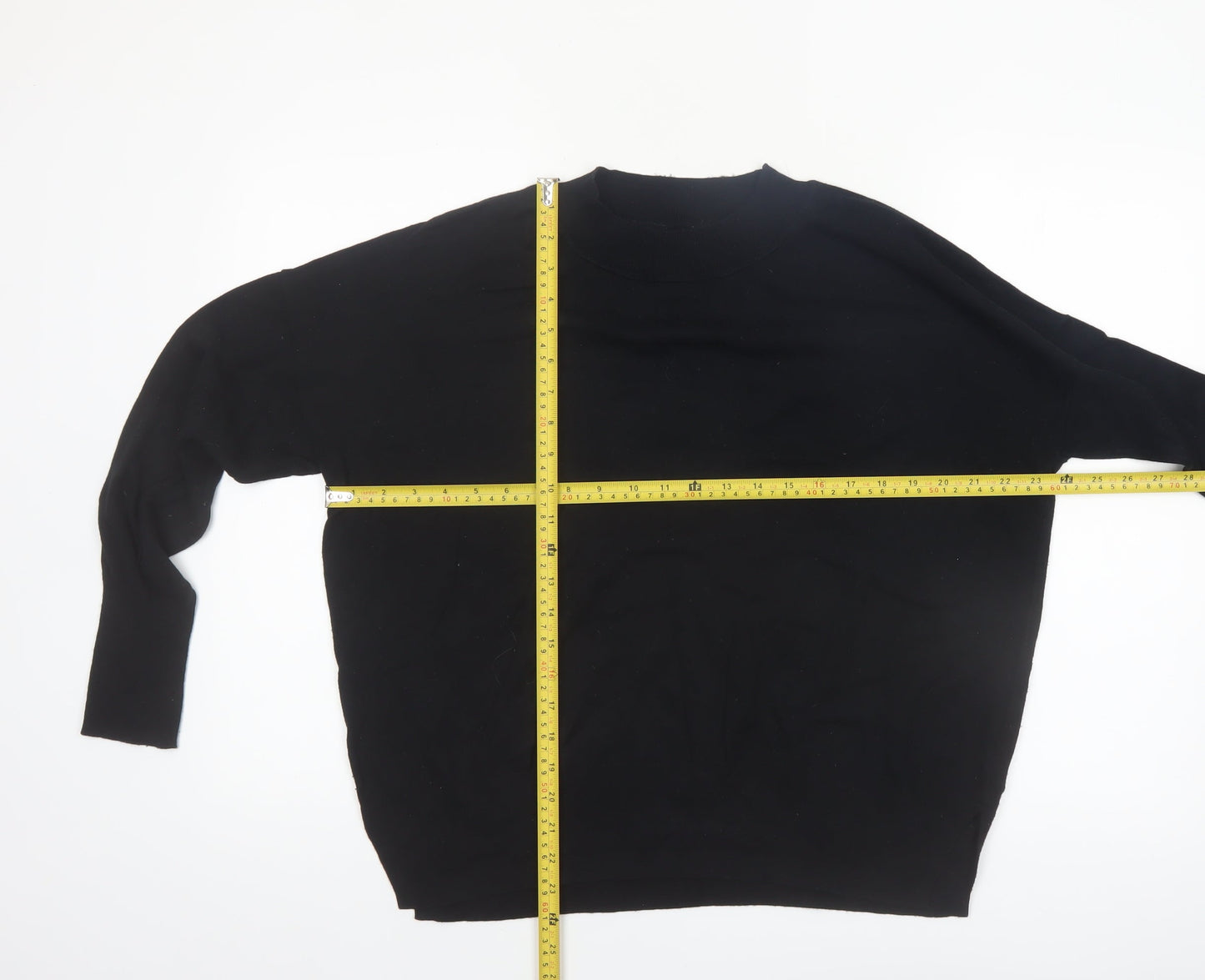 GAP Women's Black Crew Neck Cotton Blend Pullover Jumper Size L