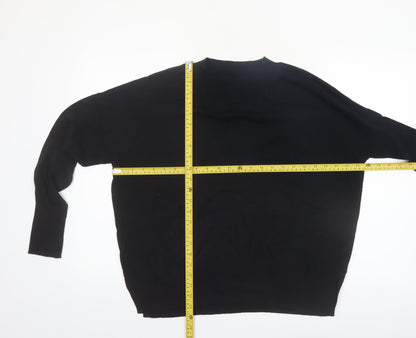 GAP Women's Black Crew Neck Cotton Blend Pullover Jumper Size L