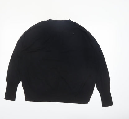 GAP Women's Black Crew Neck Cotton Blend Pullover Jumper Size L