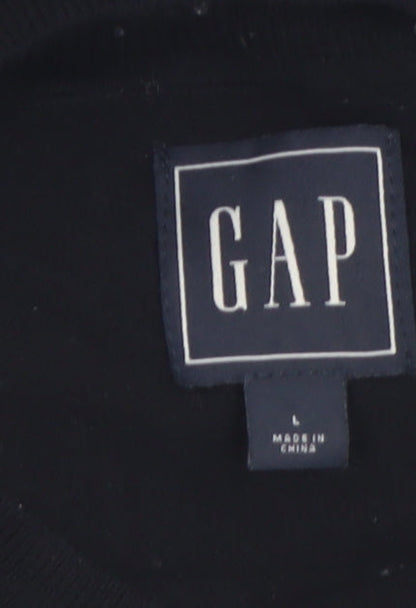 GAP Women's Black Crew Neck Cotton Blend Pullover Jumper Size L