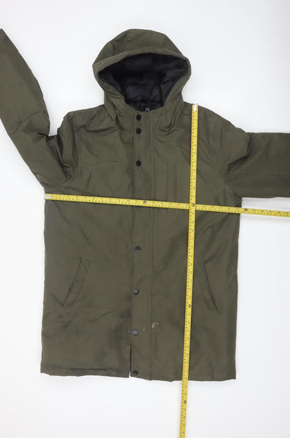 Threadbare Men's Green Parka Coat L Hooded Winter Jacket