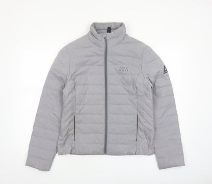 Jack Wills Womens Grey Puffer Jacket Size 12 Regular Fit