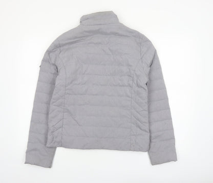 Jack Wills Womens Grey Puffer Jacket Size 12 Regular Fit
