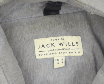 Jack Wills Womens Grey Puffer Jacket Size 12 Regular Fit