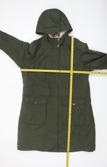Regatta Women's Green Parka Coat UK 16 Hooded Winter Warm Water Resistant