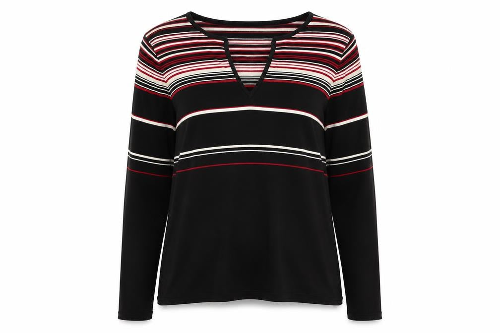 Principles Womens Multicoloured Striped V-Neck Long Sleeve Jumper Size 18