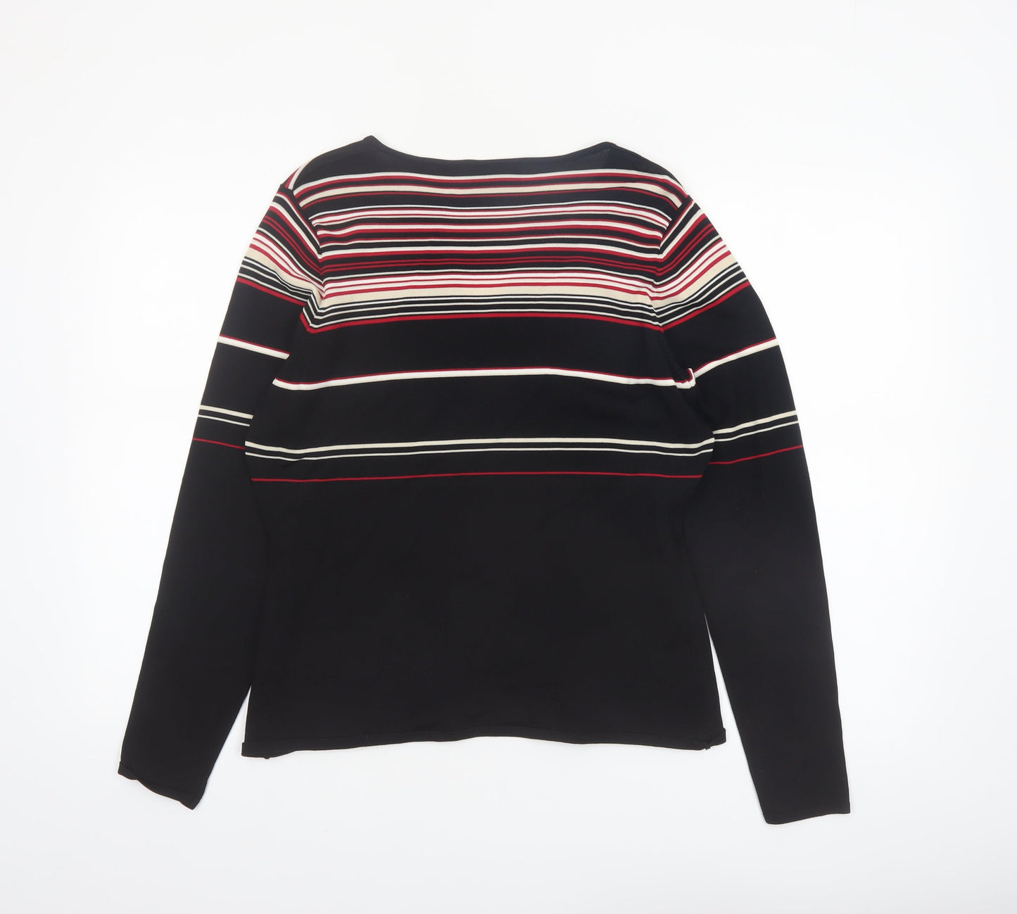 Principles Womens Multicoloured Striped V-Neck Long Sleeve Jumper Size 18