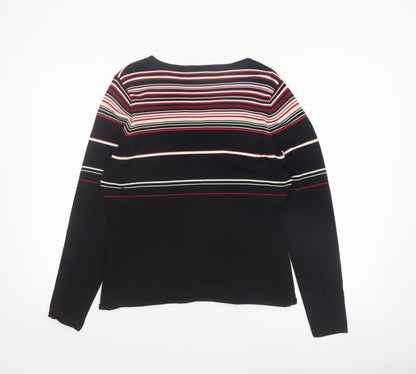Principles Womens Multicoloured Striped V-Neck Long Sleeve Jumper Size 18